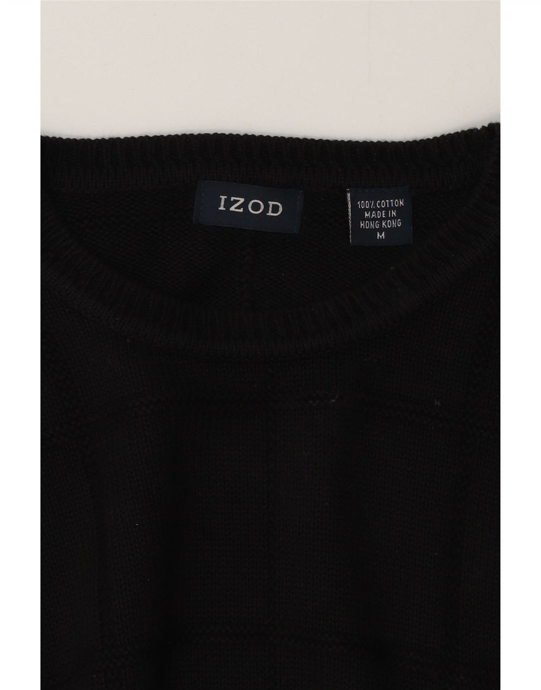 IZOD Herren-Pullover mit Rundhalsausschnitt, mittlere schwarze Baumwolle
