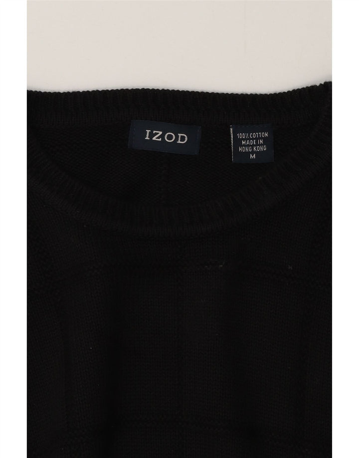 IZOD Herren-Pullover mit Rundhalsausschnitt, mittlere schwarze Baumwolle