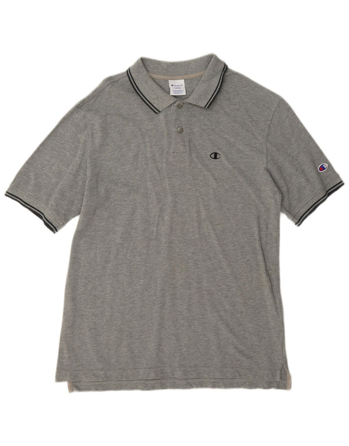 Champion Herren-Poloshirt, groß, grau gestreift