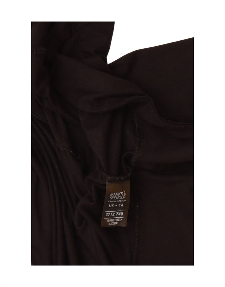 Marks & Spencer Damen Crop Bolero Top UK 14 Mittelschwarze Viskose
