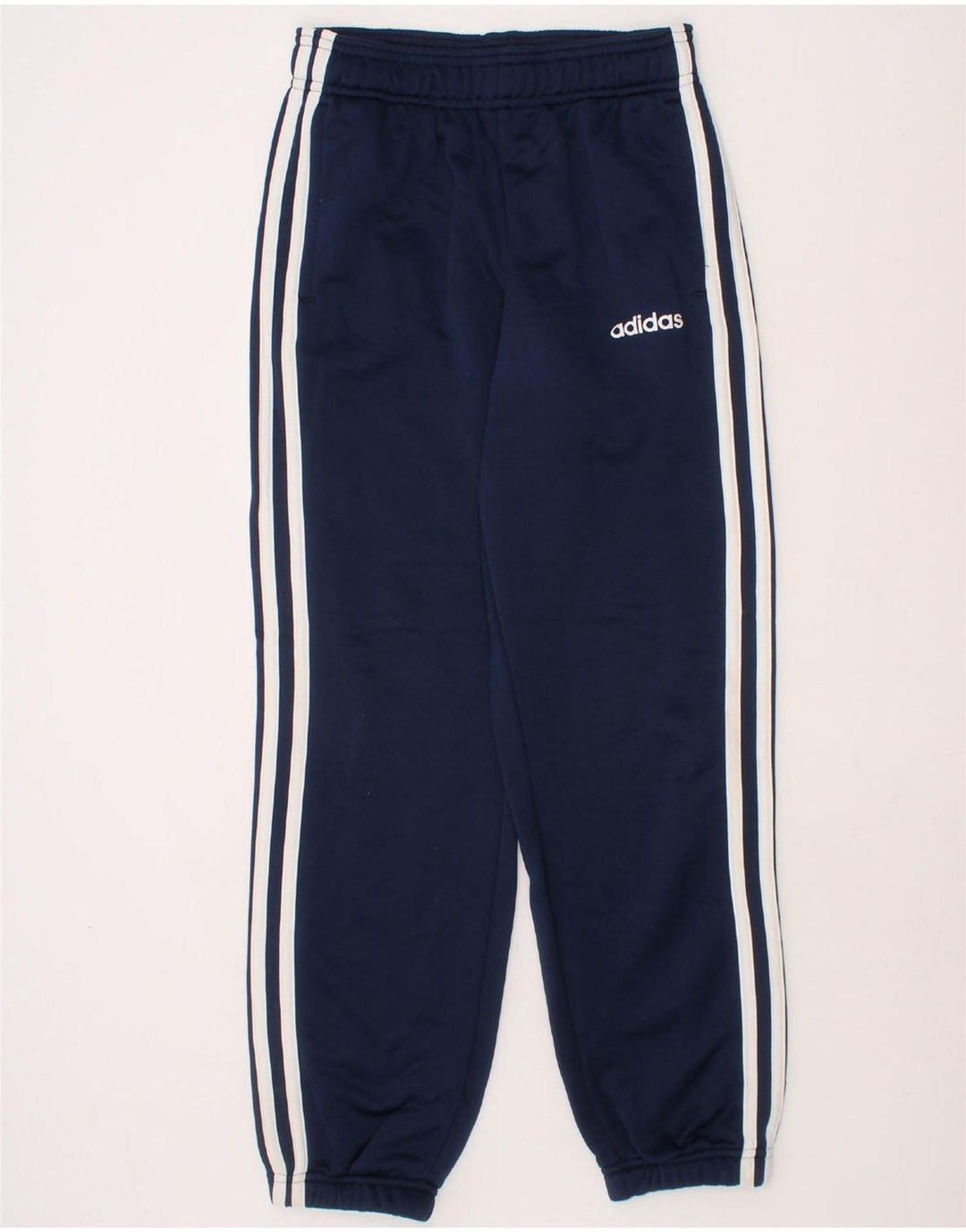 ADIDAS Boys Tracksuit Trousers Joggers 9-10 Years Navy Blue Polyester Vintage Adidas and Second-Hand Adidas from Messina Hembry 