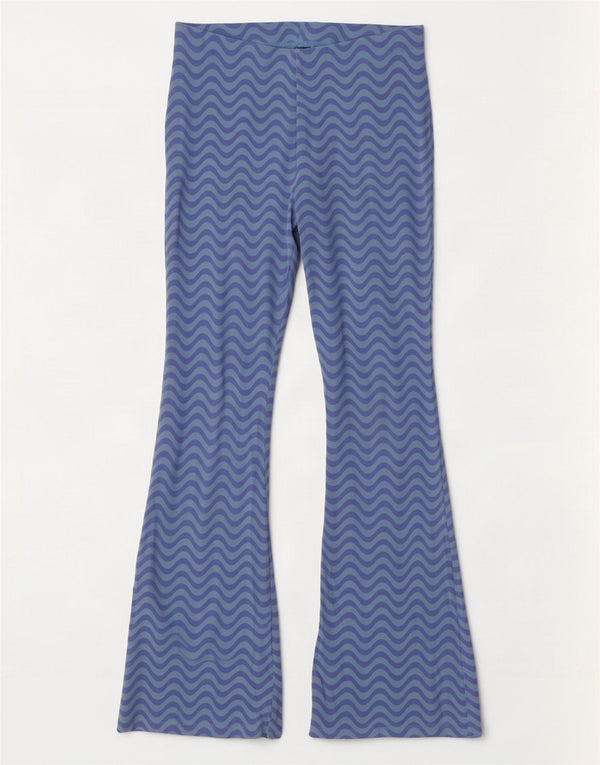 Marks & Spencer Flare-Leggings für Mädchen, 13–14 Jahre, blaue Chevron-Baumwolle