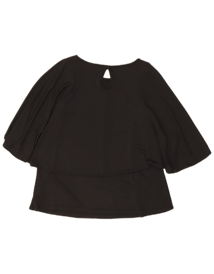 Topshop Damen-Bluse mit Fledermausärmeln, UK-Größe 40, Größe S, Schwarz, Polyester