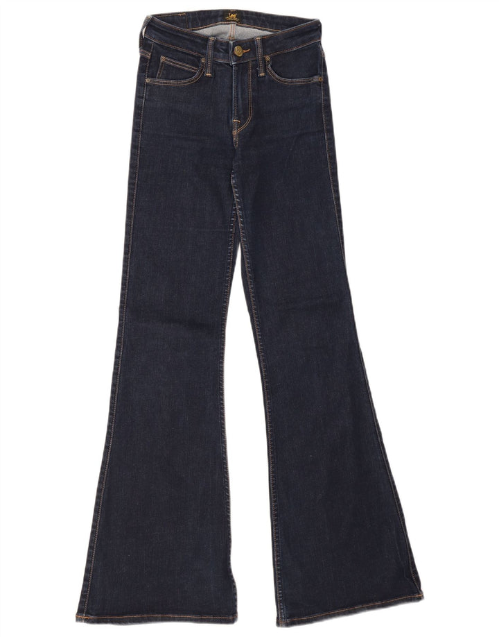 LEE Damen Chaffee Flared Jeans W24 L31 Marineblaue Baumwolle