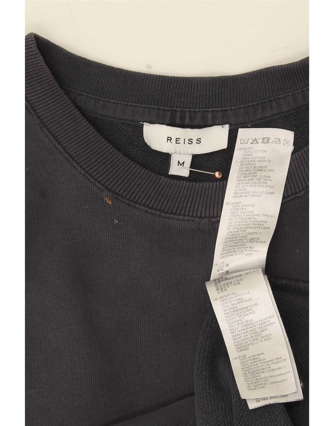 Reiss Herren-Sweatshirt-Pullover, mittelmarineblaue Baumwolle