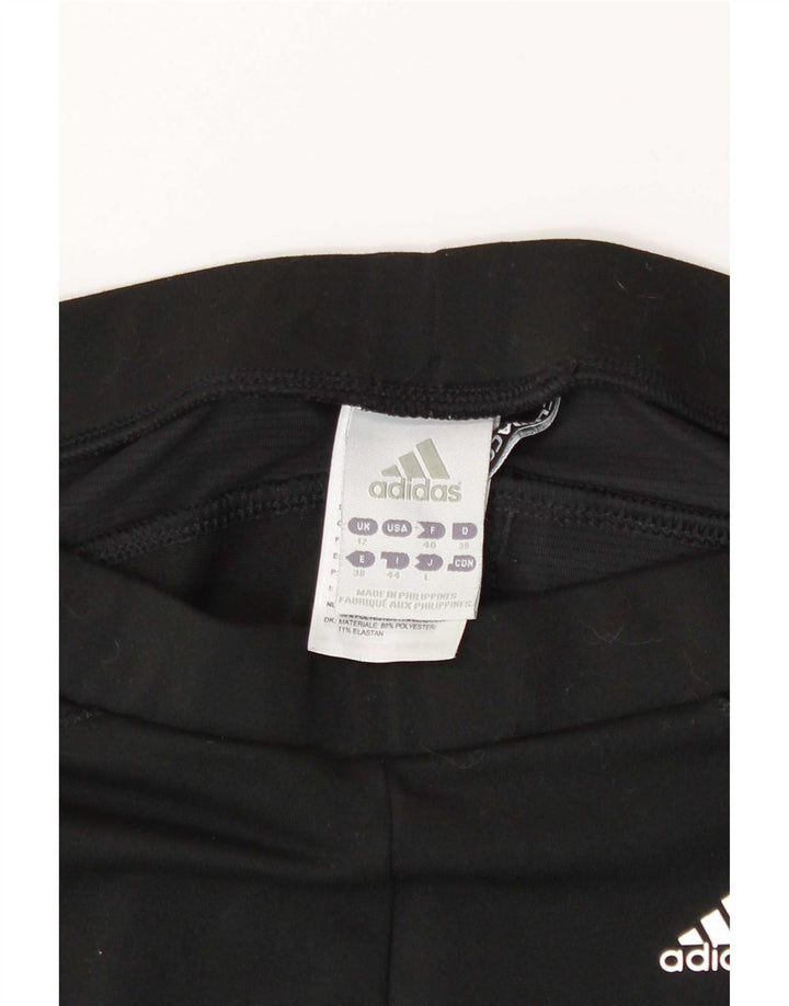 Adidas Damen Climacool Capri Leggings UK 12 Medium Schwarz Polyester
