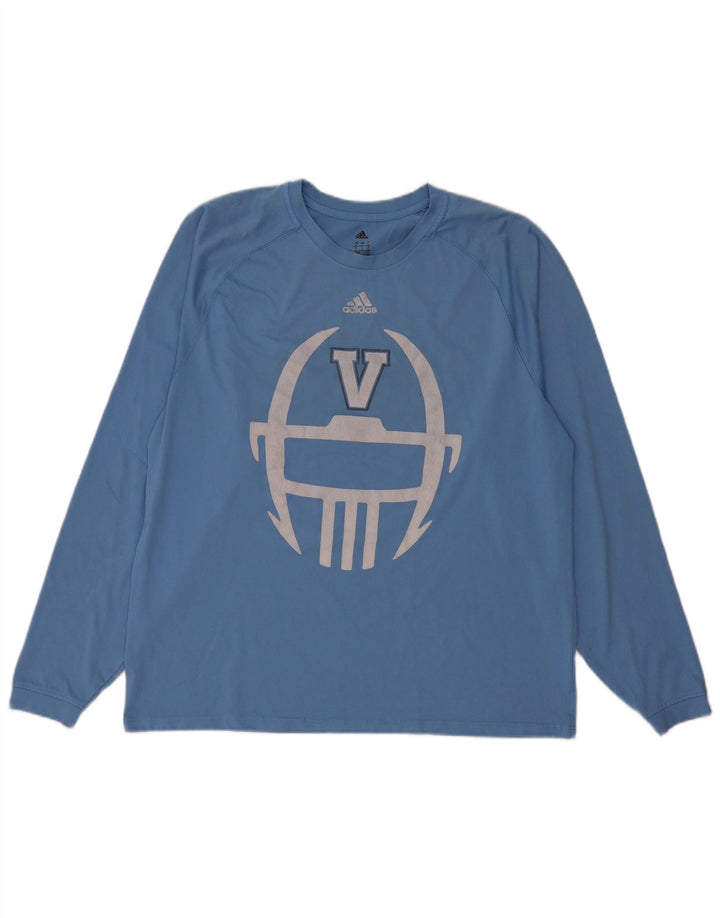 Adidas Herren Villanova Graphic Top Langarm Großes Blaues Polyester