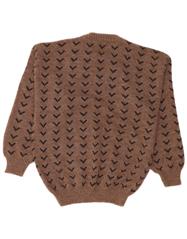 Erredi Damen-Pullover mit Rundhalsausschnitt, Gr. 42, Größe L, braun, geblümt