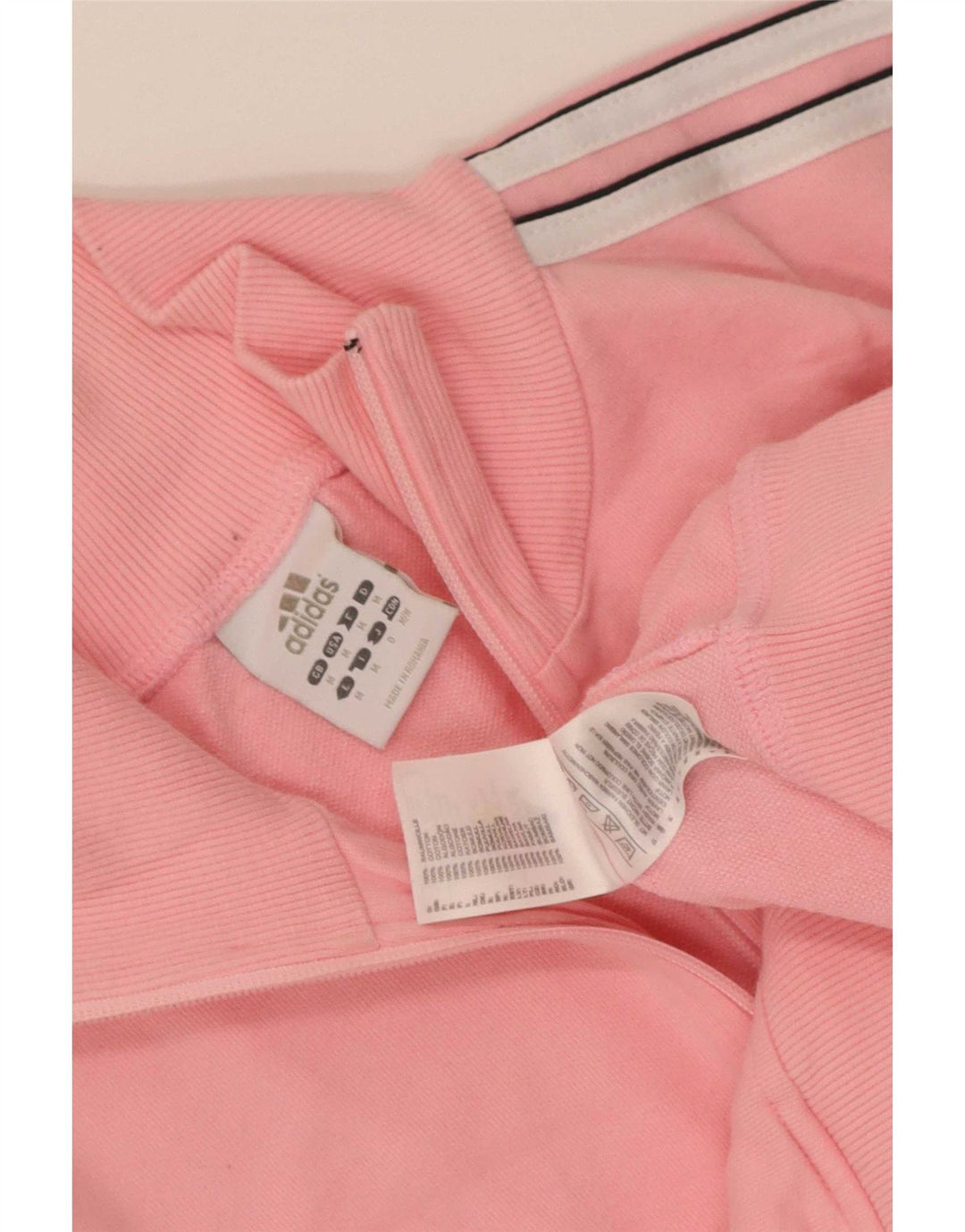 Adidas Damen Crop Trainingsanzug Top Jacke UK 14 Mittelrosa Baumwolle