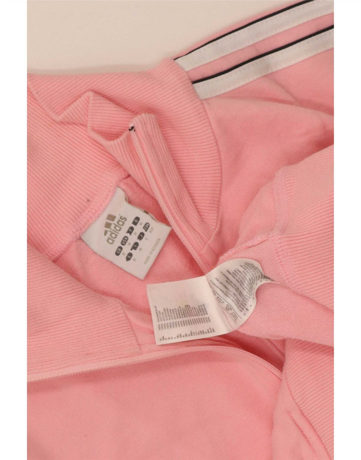 Adidas Damen Crop Trainingsanzug Top Jacke UK 14 Mittelrosa Baumwolle
