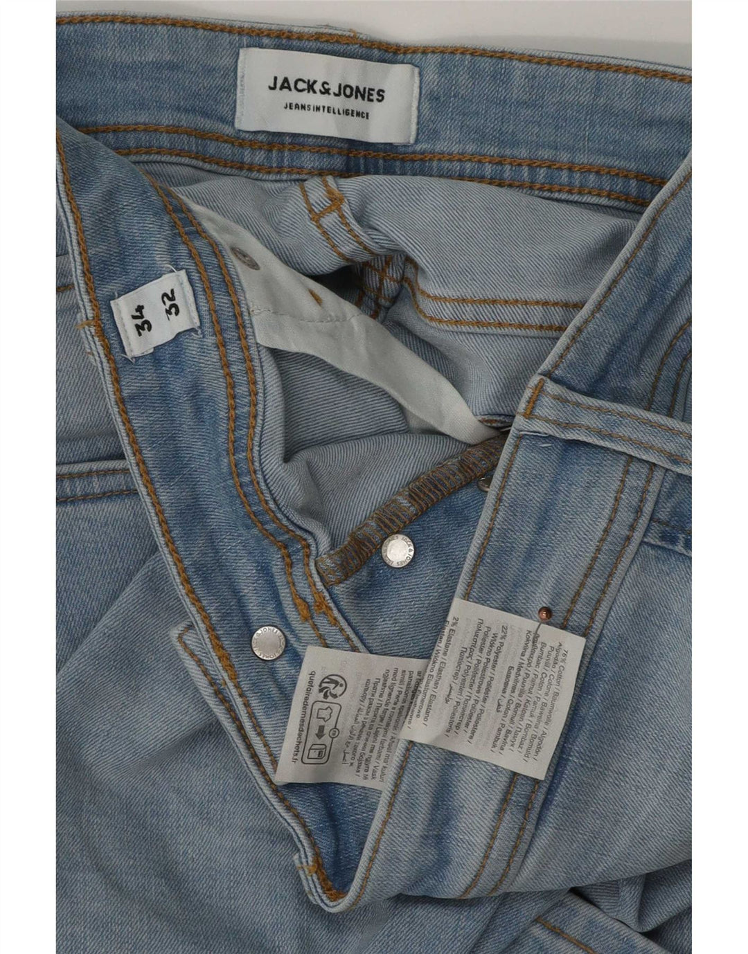 Jack & Jones Herren Slim Jeans W34 L32 Blaue Baumwolle