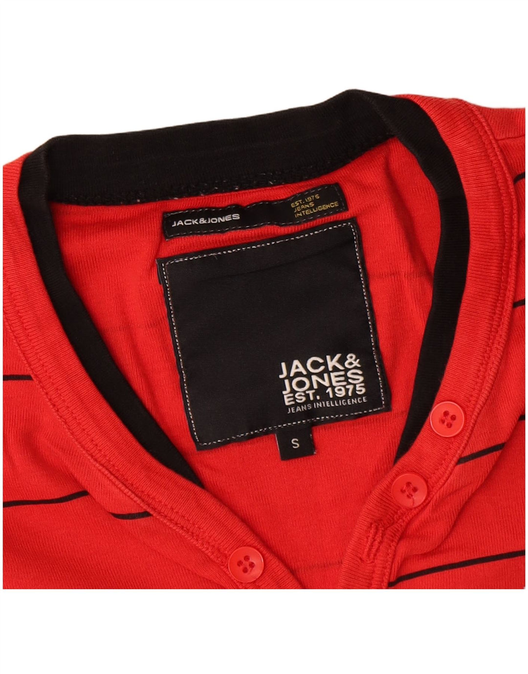 Jack & Jones Herren-Oberteil, langärmelig, klein, rot gestreift, Baumwolle