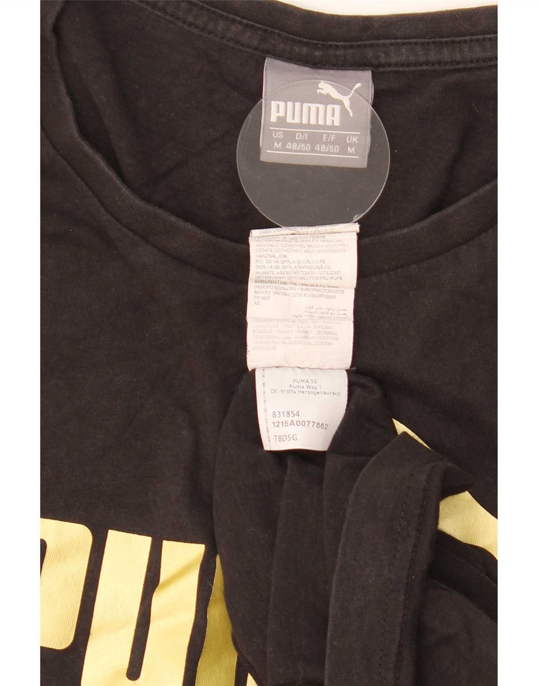 Puma Herren Grafik T-Shirt Top Mittelschwarz Baumwolle