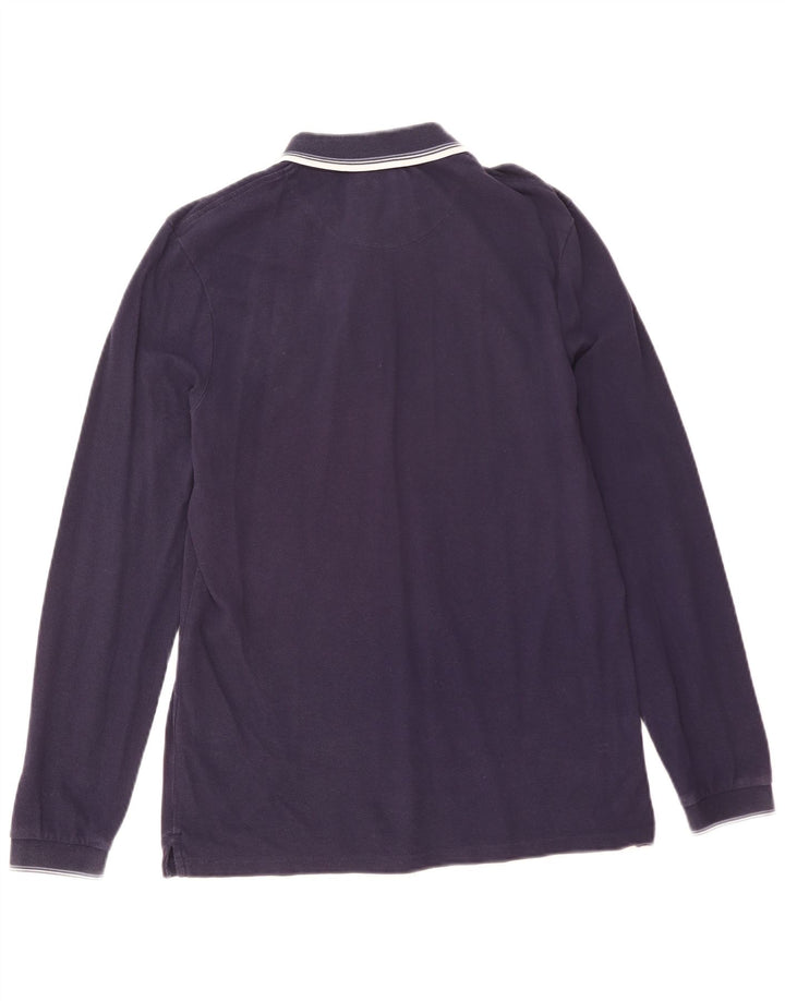 Lyle & Scott Herren-Langarm-Poloshirt, mittelmarineblaue Baumwolle