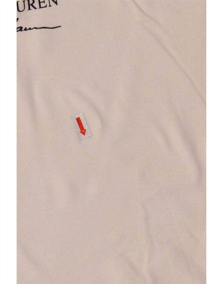 POLO RALPH LAUREN Slim Fit Grafik-T-Shirt-Oberteil für Herren aus mittelweißer Baumwolle