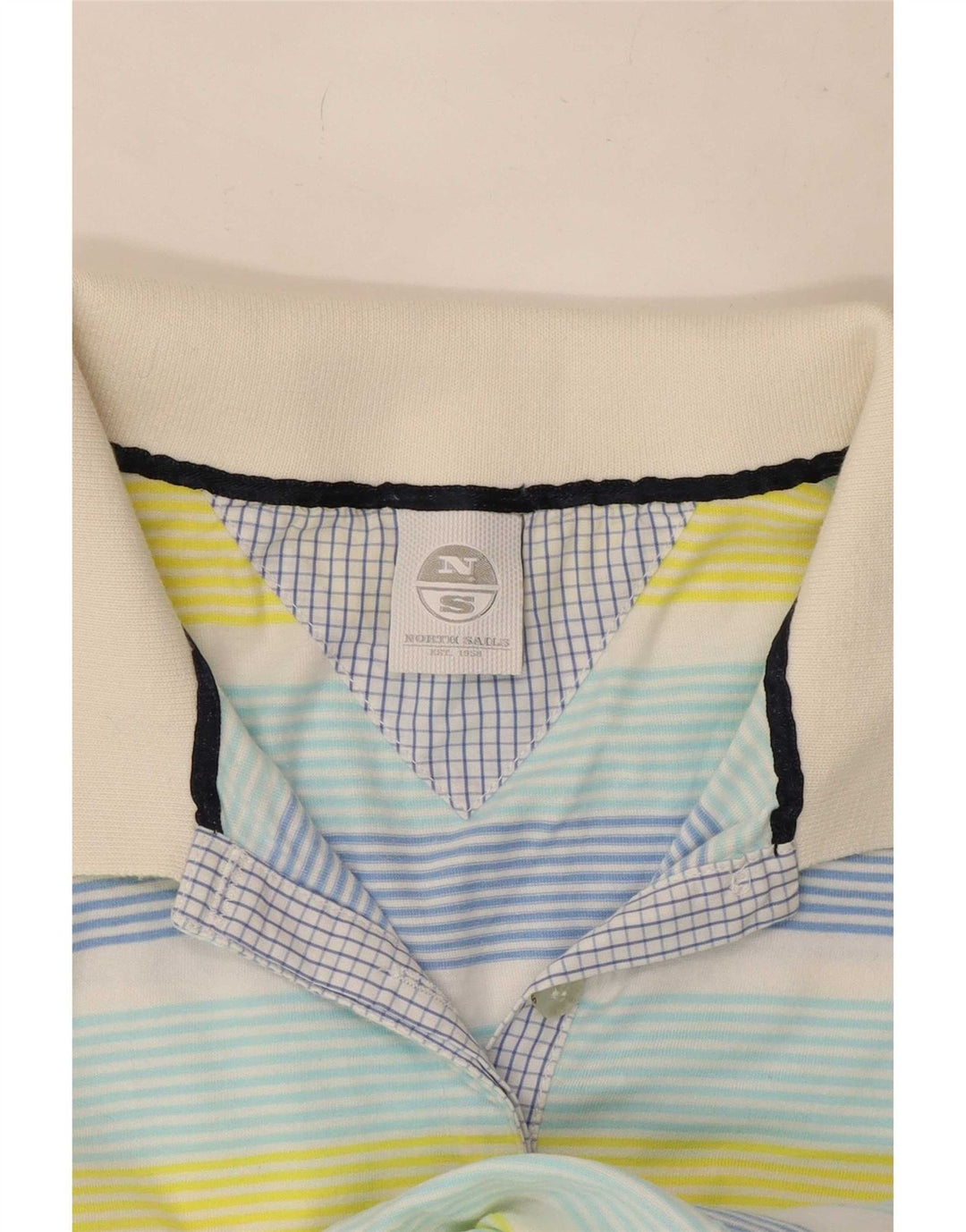 North Sails Damen Poloshirt UK 12 Medium Mehrfarbig gestreift aus Baumwolle