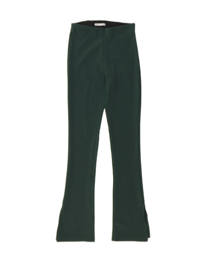 ZARA Womens Bootcut Casual Trousers Medium W28 L32 Green Polyester Vintage Zara and Second-Hand Zara from Messina Hembry 