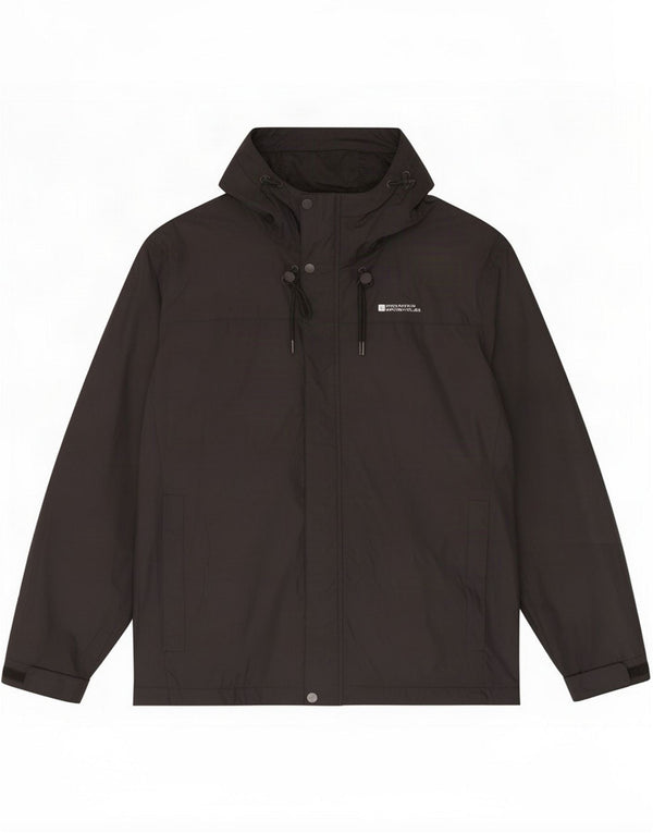 Mountain Warehouse Mens Hooded Rain Jacket UK 42 XL Black Polyester