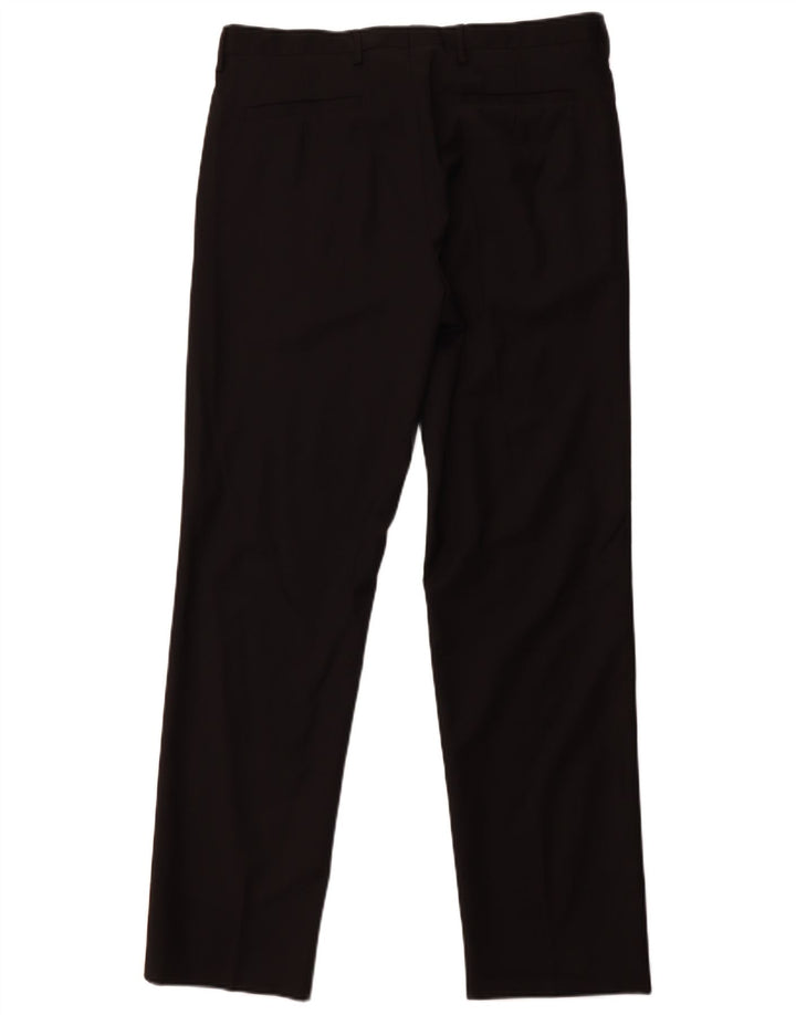 ZARA Herren-Anzughose, gerade, EU 44, Größe L, W34, L31, schwarze Wolle