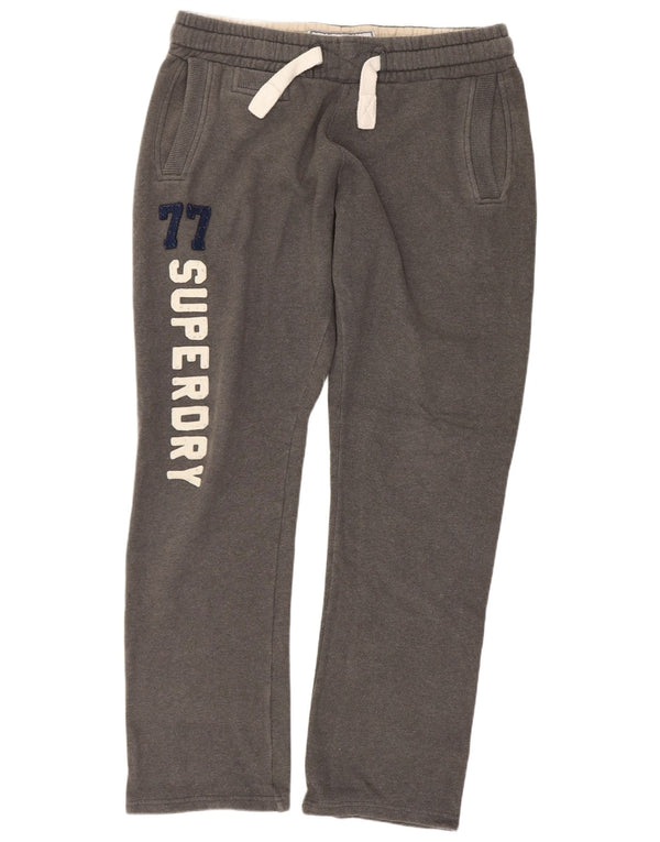 Superdry Herren-Trainingshose mit Grafik, mittelgraue Baumwolle