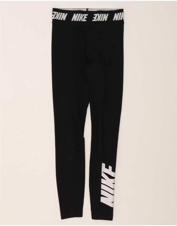 Nike Womens Graphic Leggings UK 4 XS Schwarz Baumwolle