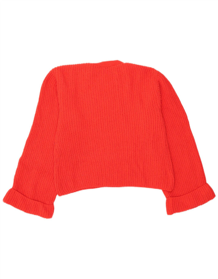 ZARA Damen Crop-Oversize-Pullover mit Rundhalsausschnitt, Gr. 10, Größe S, Rot