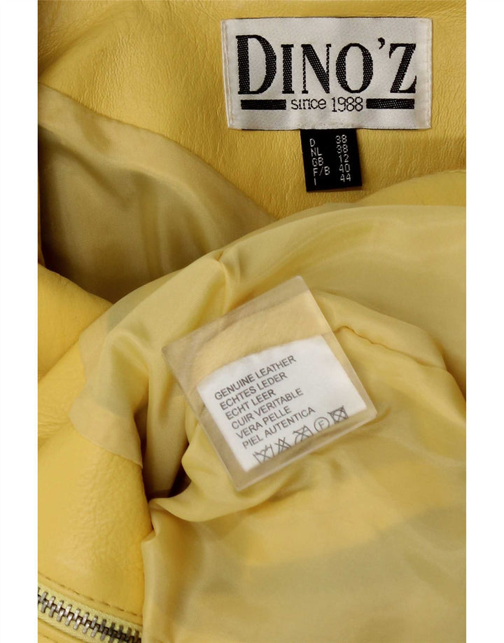 DINO' Z Damen-Lederjacke mit Reißverschluss, UK 12, mittelgelbes Leder