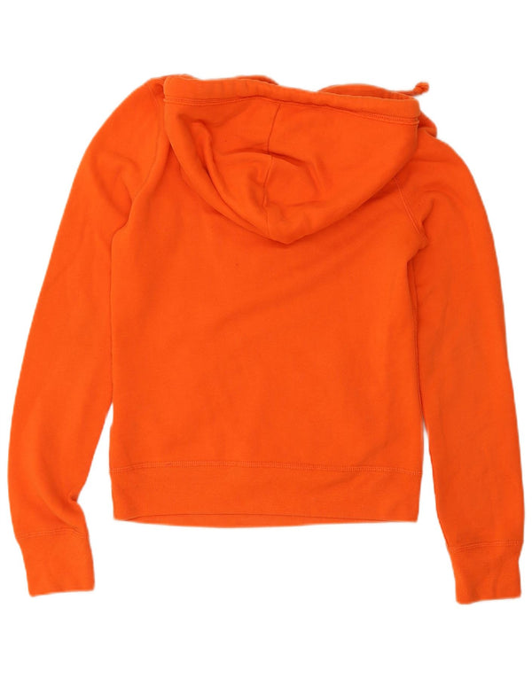 Hollister Womens Graphic Hoodie Pullover UK 6 XS Orange Baumwolle