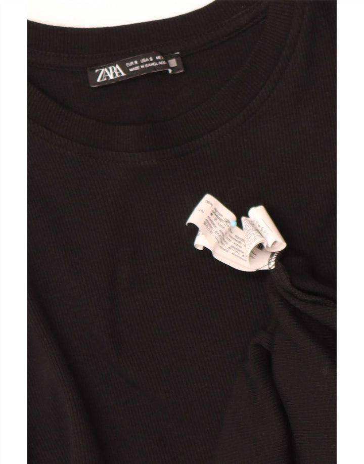 Ärmelloses, normales Etuikleid für Damen von Zara, Gr. 10, Größe S, Schwarz, Baumwolle