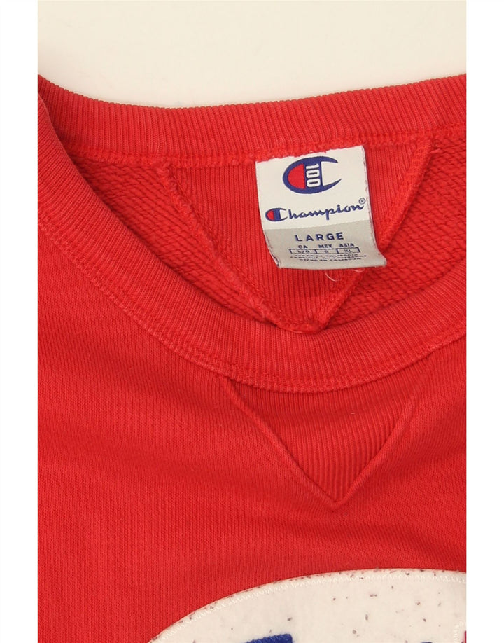 Champion Herren-Sweatshirt mit Grafik, groß, aus roter Baumwolle