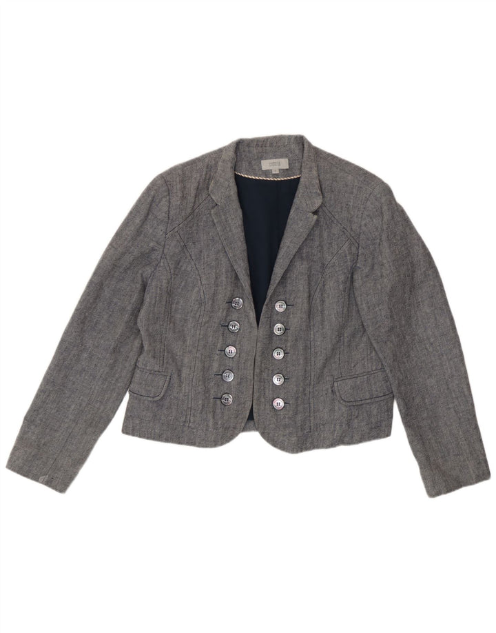 Marks & Spencer Damen Bolerojacke UK 18 XL Blaue Baumwolle