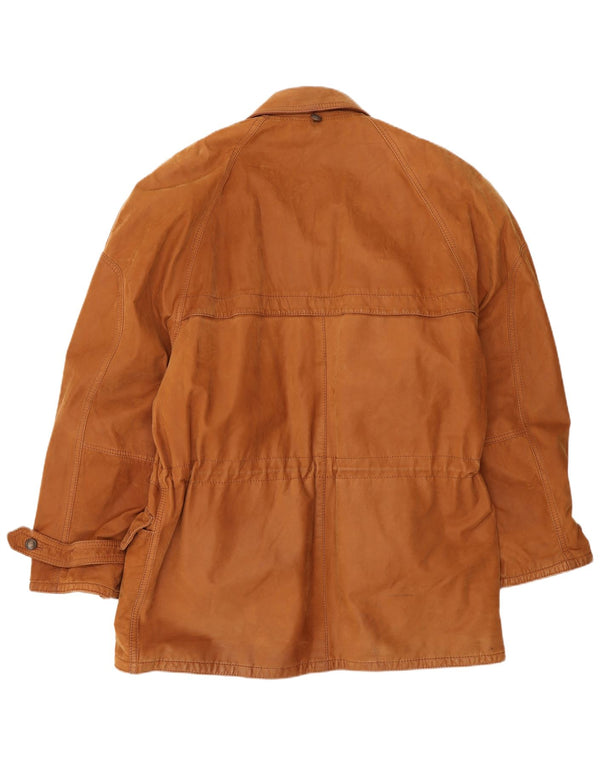 Vintage Mens Leather Jacket IT 54 2XL Brown