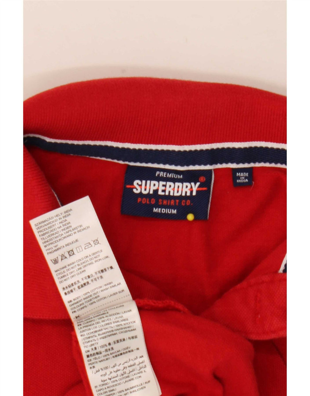 Superdry Herren-Poloshirt aus mittelroter Baumwolle