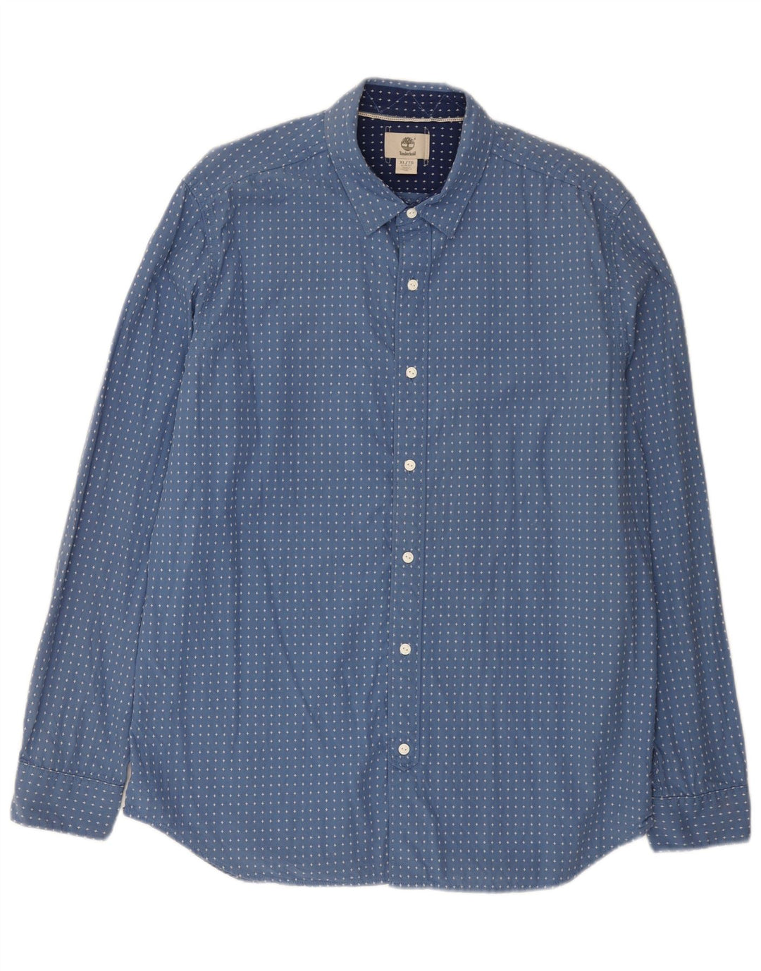 Timberland Herren-Hemd mit abstraktem Muster, schmale Passform, XL, blau, Baumwolle