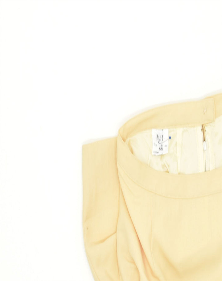 VINTAGE Womens Straight Skirt IT 44 Medium W28 Yellow Wool | Vintage | Thrift | Second-Hand | Used Clothing | Messina Hembry 