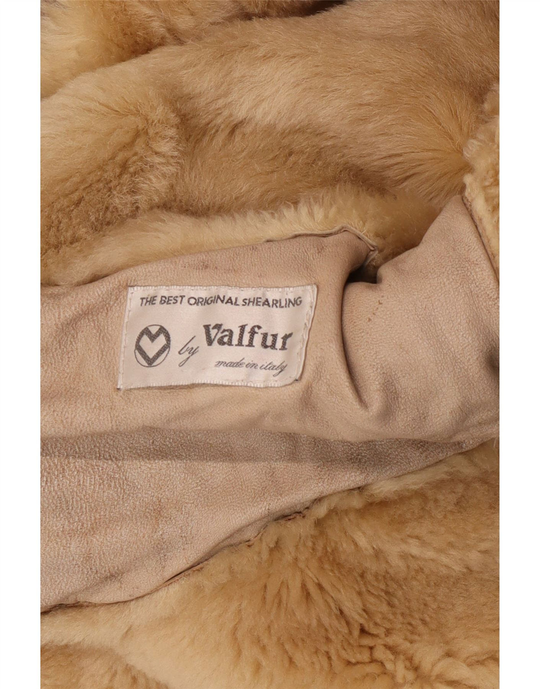 Vintage Damen Shearling-Mantel UK 14 Mittel Beige Shearling