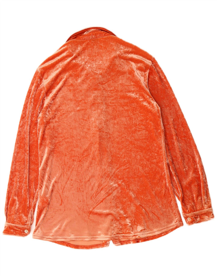 Prisma Damen Velours-Hemdbluse UK 16 Large Orange Acetat