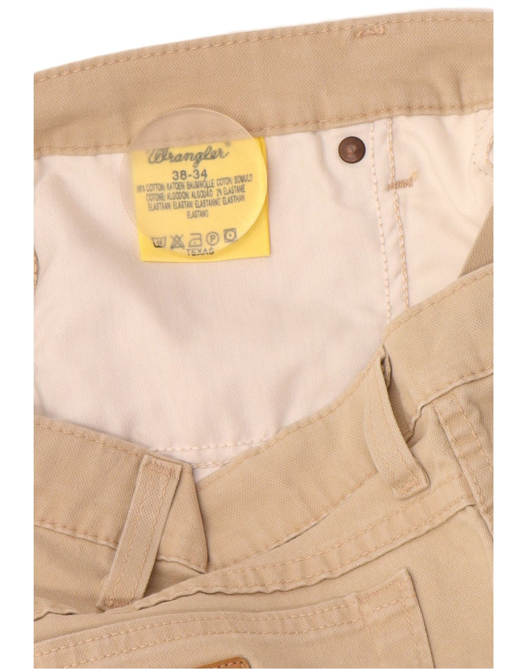 WRANGLER Herren Texas Freizeithose W38 L32 Beige Baumwolle
