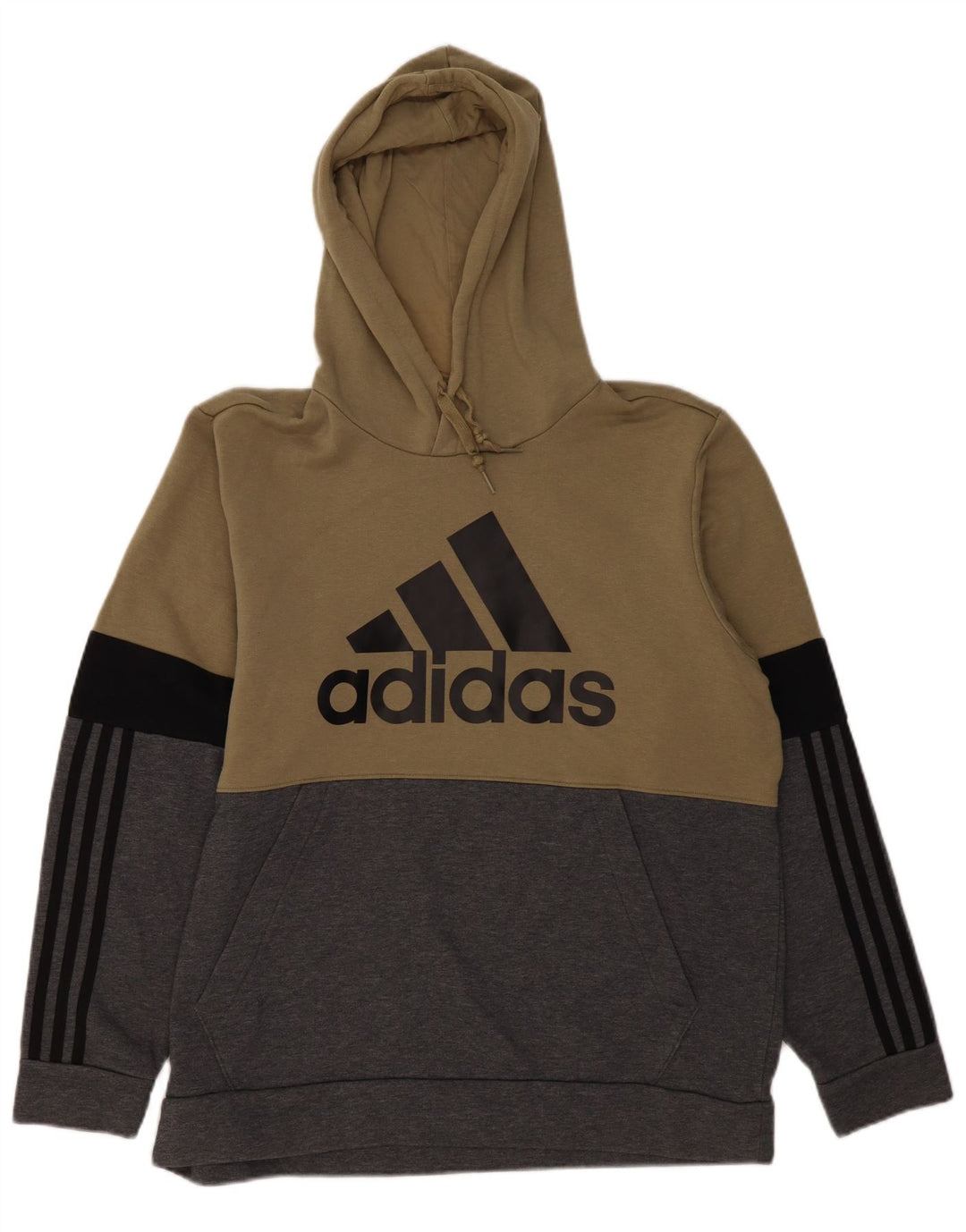 ADIDAS Herren Graphic Hoodie Pullover XL Grau Colourblock Baumwolle