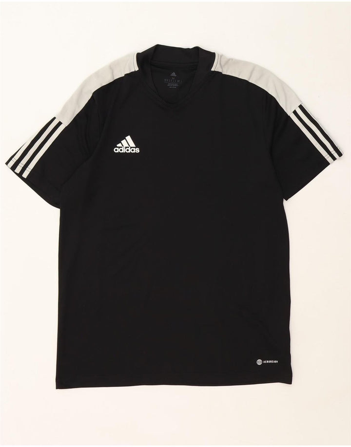 Adidas Herren Aeroready T-Shirt Top Medium Schwarz Colourblock Polyester