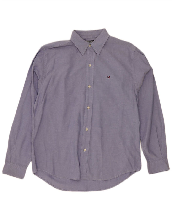 Ralph Lauren Herren-Hemd, mittelblau, Baumwolle, klassisch