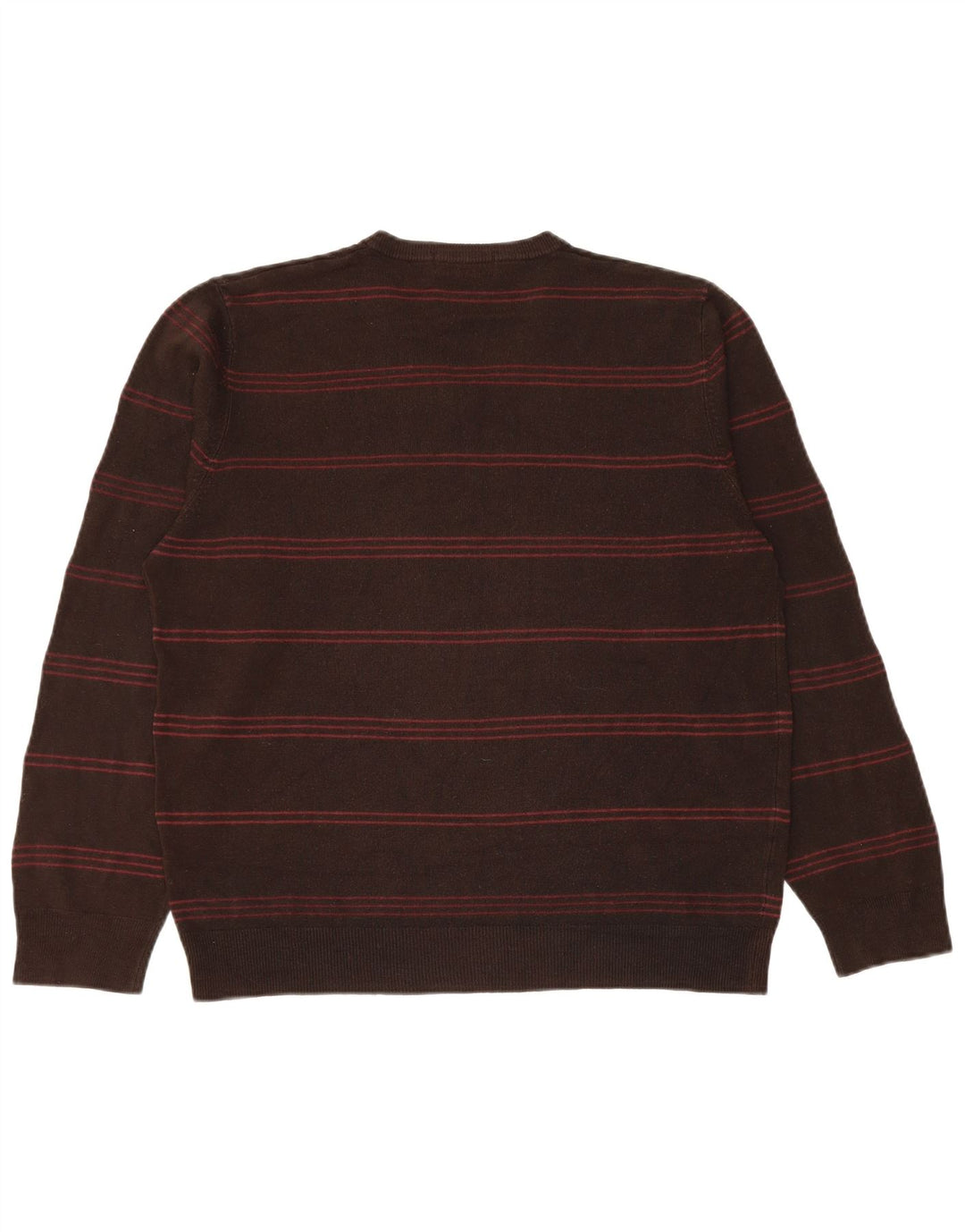 Marks & Spencer Herren-Pullover mit V-Ausschnitt, groß, braun gestreift, Acryl