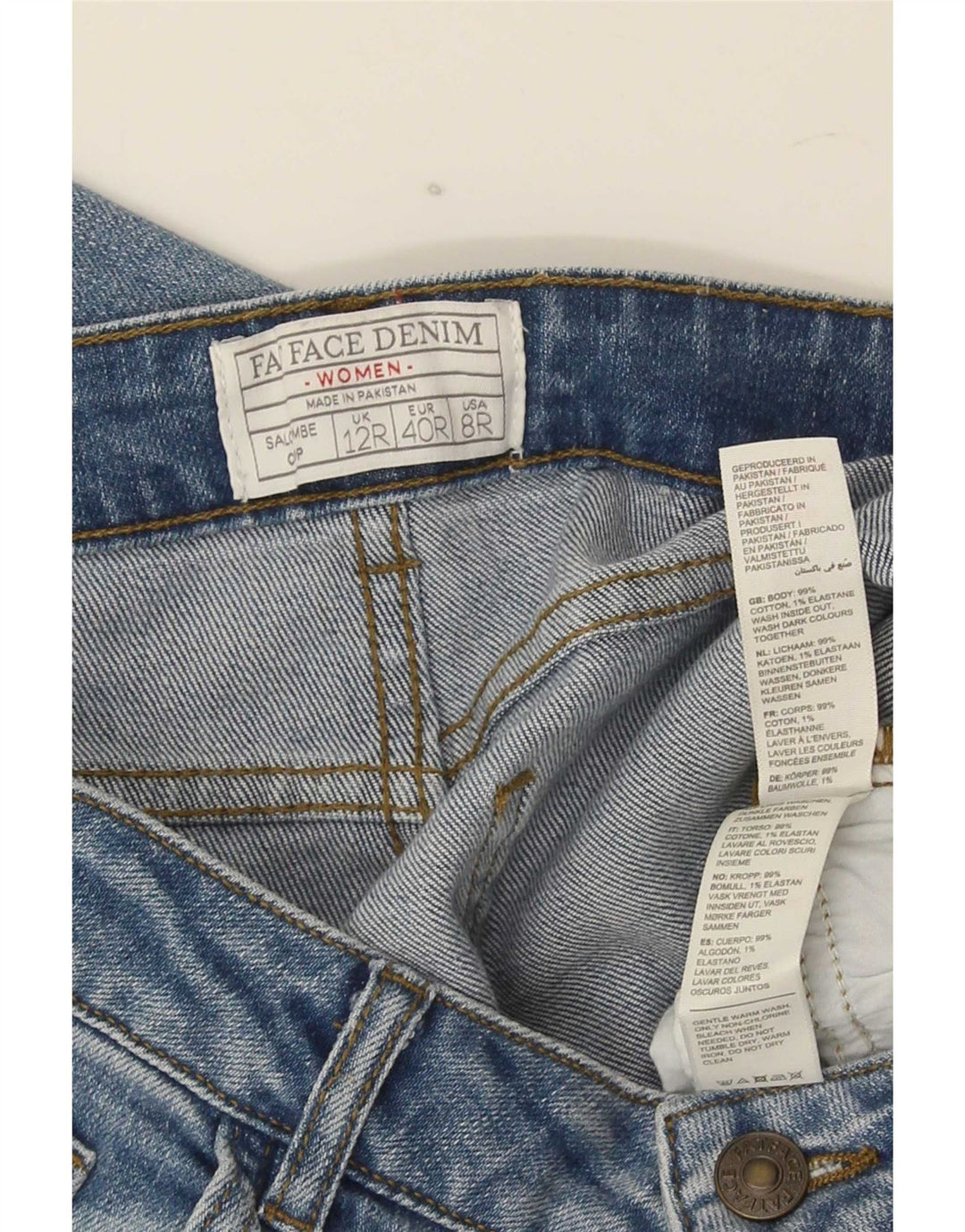 Fat Face Damen-Cropped-Jeans UK 12 Medium W32 L23 Blaue Baumwolle