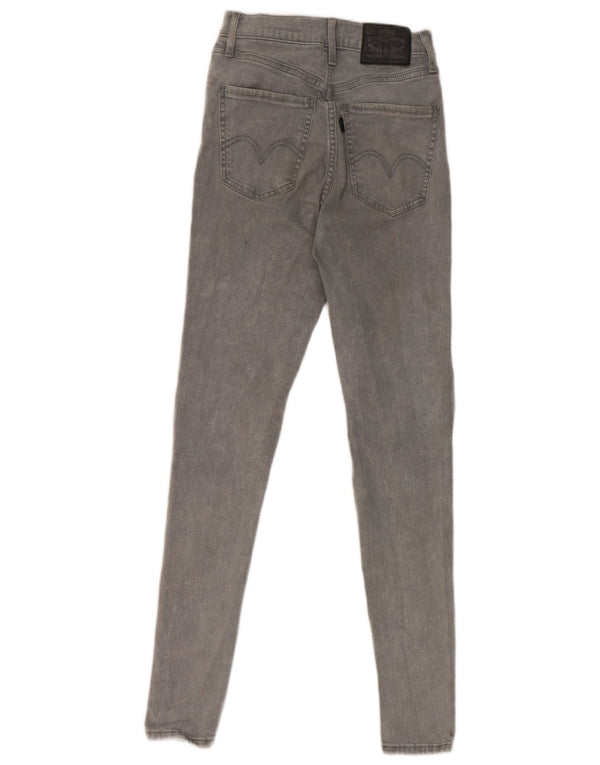 Levi's Damen Mile High Super Skinny Jeans W26 L30 Graue Baumwolle