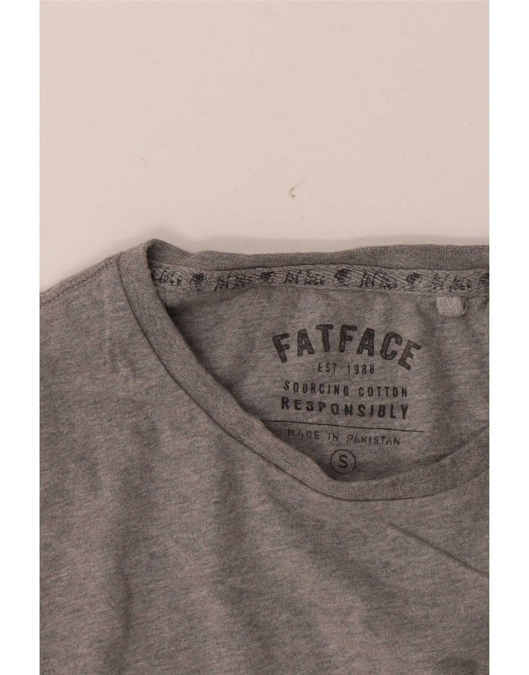 Fat Face Herren-Top, langärmelig, kleine graue Baumwolle