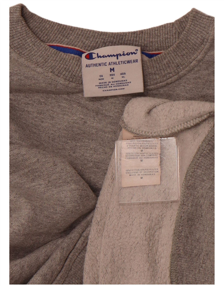 CHAMPION Damen Grafik-Sweatshirt-Pullover UK 14 Mittelgraue Baumwolle
