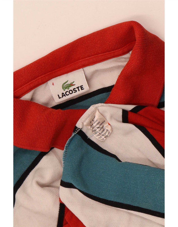 Lacoste Herren-Poloshirt, Größe 4, mittelgroß, mehrfarbig, gestreift, Baumwolle