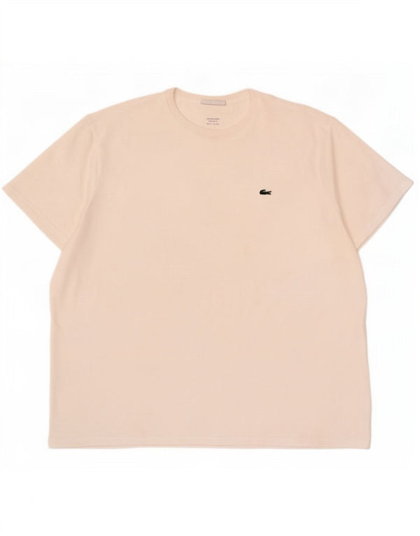 Lacoste Herren-T-Shirt mit normaler Passform, Größe 9 4XL, weiße Baumwolle