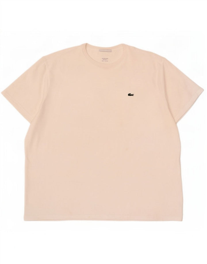 Lacoste Herren-T-Shirt mit normaler Passform, Größe 9 4XL, weiße Baumwolle
