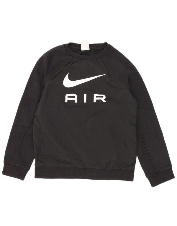 Nike Jungen-Sweatshirt mit Grafik, 10–11 Jahre, mittelgroß, schwarze Baumwolle